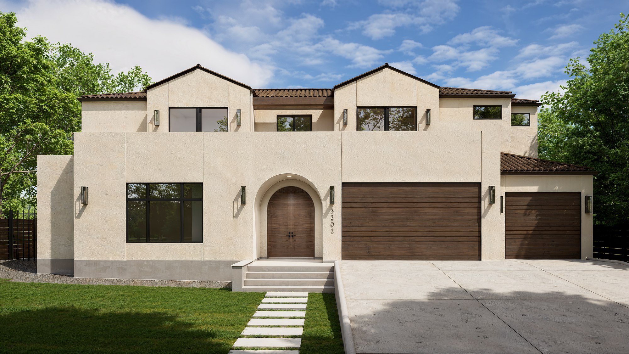 3202 Eanes Cir — Front Elevation Rendering