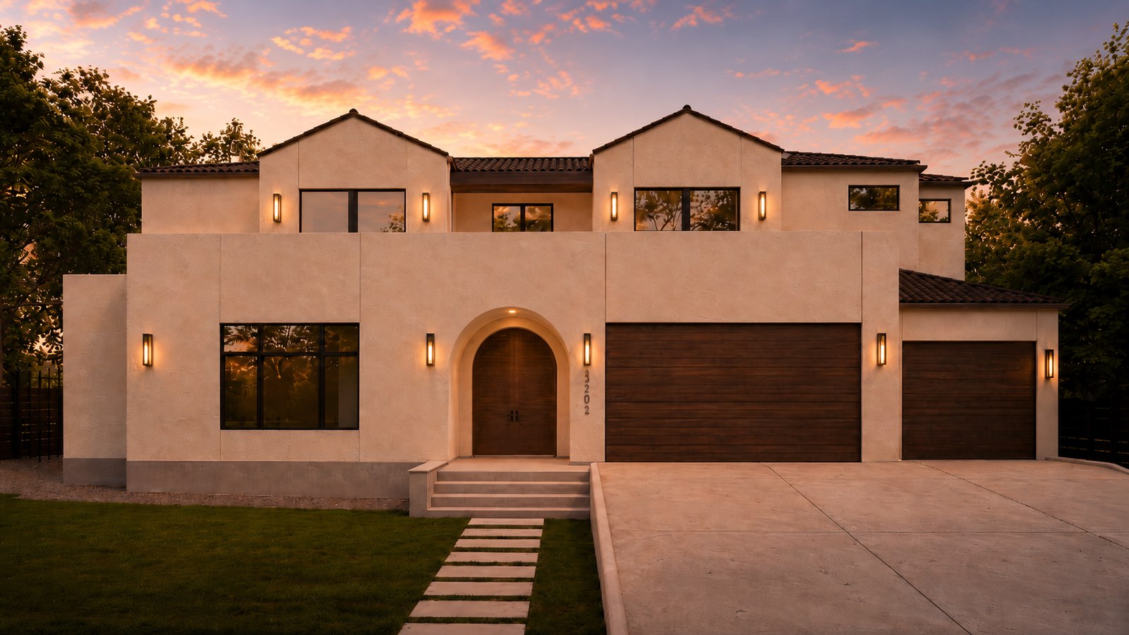 3202 Eanes Cir — Dusk Rendering